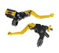 Levier d'embrayage Universel 7/8" 22mm Maître-Cylindre Pompe de Frein Réglable Compatible avec Yama-ha Polaris Suzuki Kawa-saki Honda Moto (or)