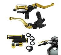 Levier embrayage moto Frein Droit Disque Hydraulique Levier Embrayage | Robuste Poignée universelle aluminium de rechange kit complet pièces pour atelier réparation moto Or