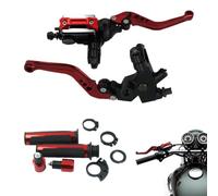 Levier embrayage moto Levier de frein droit hydraulique à disque réglable | Leviers Poignée universelle aluminium de rechange kit complet pièces pour atelier réparation moto Rouge