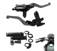 Levier embrayage moto Levier de frein droit hydraulique à disque réglable | Leviers Poignée universelle aluminium de rechange kit complet pièces pour atelier réparation moto Couleur en titane