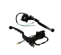 Levier frein cyclo alu noir long (pr) - avec contacteur de stop et cable + trou