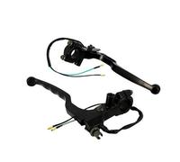 Levier frein cyclo alu noir long (pr) - avec contacteur de stop et cable + trou pour retro