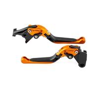Levier Frein Moto Pour ER-5 ER-6F Z750 Z750S ZX-6 ZX-6R ZX-9R moto poignées extensibles pliantes leviers d'embrayage de frein D'embrayage Frein Moto(Orange Black)