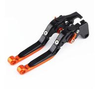 Levier Frein Poignées Pour SYM Pour MAXSYM Pour Wild Pour Wolf T2 / T3 Pour Sb300 Wolf250 Freins Moto Leviers D'embrayage Frein Extensibles Pliables Billettes CNC Moto(Orange and black)