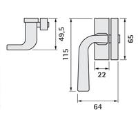 Levier de fermeture 1911 gauche chromé avec gache VACHETTE 009960