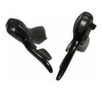 Levier-manette route microshift 8v. double alu noir (paire) compatible shimano