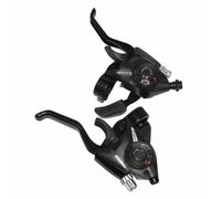Levier-manette vtt p2r 3x7v. noir alu pour frein v-brake compatible shimano (paire)