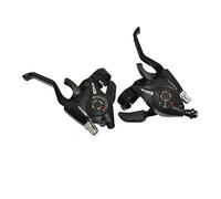 Levier-manette vtt p2r 3x8v. noir alu pour frein v-brake compatible shimano (paire)