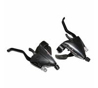 Paire de levier-manettes VTT alu azera pour frein compatible shimano P2R V-Brake Noir 3x8 vitesses