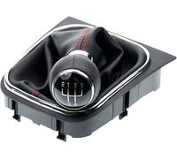 Levier Soufflet Noir + Pommeau De Levier De Vitesse + Cadre, Sous Forme De Kit Complet Avec Bouton 5 Vitesses Sous Forme De Pièce Détachée Plug And Play. 5 Vitesses, Coutures Rouges