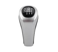 Levier Vitesse Couvert Pommeau pour BMW E53 E60 E61 E81 E82 E83 E84 E87 E90 E91Car 5 et 6 Vitesses pommeau de Levier de Vitesse Argent Mat en Cuir Pommeau De Levier(6 Speed)
