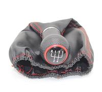 Levier Vitesse Voiture pour Seat pour Ibiza 1996 1997 1998 1999 2000 2001 Pommeau Levier Vitesse Voiture à 5 Vitesses avec Botte Cuir PU pommeau Levier Vitesse Voiture tête( Black)