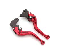 Leviers de frein à main Levier de frein et d'embrayage réglable en aluminium 3D Convient pour Hyosung GT125 Comet housse de poignée de frein(Short red)
