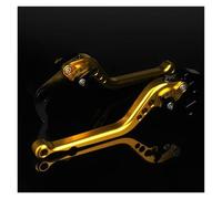 Leviers de frein à main Levier de frein et d'embrayage réglable en aluminium 3D Convient pour Hyosung GT125 Comet housse de poignée de frein(Long gold)
