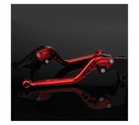 Leviers de frein à main Levier de frein et d'embrayage réglable en aluminium 3D Convient pour Hyosung GT125 Comet housse de poignée de frein(Long red)