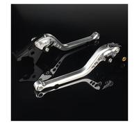 Leviers de frein à main Levier de frein et d'embrayage réglable en aluminium 3D Convient pour Hyosung GT125 Comet housse de poignée de frein(Long silver)