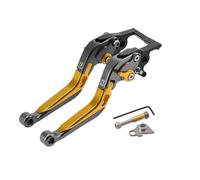 Leviers de frein de stationnement et d'embrayage pliables pour moto X 125/150/200, avec butée de verrouillage de stationnement Levier de Frein Moto(Titanium-Gold-T)