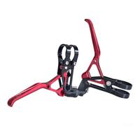 Leviers de frein légers et pliables pour vélo, poignée en alliage d'aluminium CNC avec portée réglable pour vélo de route, VTT, compatible avec guidon de 22,2 mm, noir (rouge)