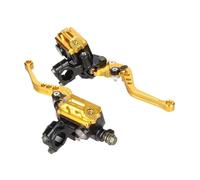 Leviers d'embrayage Frein Moto Convient pour Honda, convient pour Yamaha 7/8" 22 mm guidon gauche et droit moto maître-cylindre de frein hydraulique embrayage Levier d'embrayage de frein(Gold)