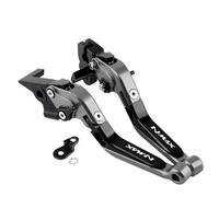 Leviers d'embrayage Levier De Frein Et d'embrayage Pliable Extensible avec Fonction Parking Moto pour Y-AMAHA NMAX 155 150 125 N-MAX155/150 2015-2024(Gray 2)