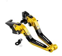 Leviers d'embrayage Levier De Frein Et d'embrayage Pliable Extensible avec Fonction Parking Moto pour Y-AMAHA NMAX 155 150 125 N-MAX155/150 2015-2024(Gold 2)