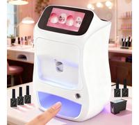 levigationlu Imprimante à Ongles, Imprimante Ongle, Imprimante Numérique 3D pour Salon Et Maison, Conception Wi-FI/DIY, Impression/Durcissement Rapide en 30S, Gel Pg4, Encre Fm10, Base White