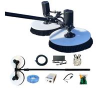 levigationlu Kit de Brosse électrique de 65 cm pour Le Nettoyage extérieur, Perche télescopique pour toits et fenêtres, Moteur sans balais de 480 W,Dual(5.5m)