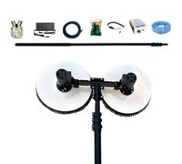 levigationlu Kit de Nettoyage de Panneaux solaires avec Moteur sans balais de 7,5 m, Brosse rotative de 65 cm à 380 TR/Min, kit de Nettoyage de Panneaux solaires alimenté par Eau,Battery11.5ft(3.5m)