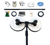 levigationlu Kit de Nettoyage de Panneaux solaires avec Moteur sans balais de 7,5 m, Brosse rotative de 65 cm à 380 TR/Min, kit de Nettoyage de Panneaux solaires alimenté par Eau,Dual(5.5m)