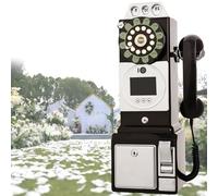 levigationlu Livre d'or Audio Vidéo 32 GO, Cabine Téléphonique De Mariage Rétro pour Messages Vidéo Personnalisés, Carnet De Messages Téléphoniques HD 1080p, pour Mariage Fête Black