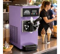 levigationlu Machine à Glace Italienne De Comptoir avec Pré-Refroidissement, Réglage De La Dureté Et Nettoyage Automatique, Machine Glace Soft 1 Parfum pour Maison, Fêtes, Cafés Et Snacks Purple