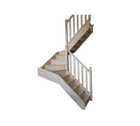 Levigne Escalier double quart tournant en hêtre - sans rampe - EDQTHD