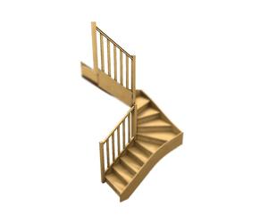Levigne Rampe Balustres Droits : Escalier Double Quart Tournant Bois 288 cm Oléa - OLRAFBINTDQTSAG