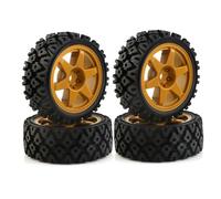 Levigo Roue de rallye en caoutchouc pour buggy RC compatible avec Tamiya 1/10 TT01/TT02/XV-01/HPI RS4 RC - Pneus noirs à rayons