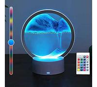LEVIOC’S Peinture Au Sable Qui Coule Avec LED, Art Dynamique, Lampe De Table 3D Avec Cadre De Sable Coulant en Haute Mer Pour Salon, Chambre et Bureau