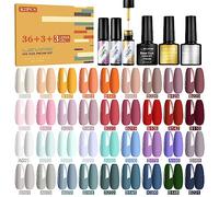 LEVIPE 42 Pcs Vernis à Ongles Semi Permanent Avec Base Coat, Glossy et Matte Top Coat et 3 Liner Gel UV LED Pour D'été