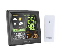 LEVIPE Station météo sans Fil, Thermomètre Hygromètre Baromètre Intérieure Extérieure avec Capteur LED Ecran Rétro-éclairage Horloge Numérique Alarme et Snooze Affichage Heure Date Jour