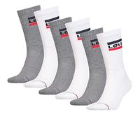 Levis 144NDL Regular Cut SPR Lot de 6 paires de chaussettes unisexes 902012001, -062 blanc/gris., 39-42