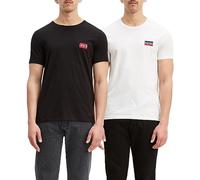 Levi's 2-Pack Crewneck Graphic Tee T-Shirt Homme Sportswear White/ Mineral Black (Multicouleur) XL