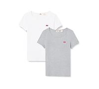 LEVI'S ® T-shirt '2 Pack Crewneck Tee' gris chiné / rouge / blanc, Taille XS