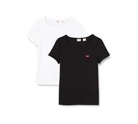 Levi's 2-Pack Tee T-Shirt Femme, White +/Mineral Black, XS