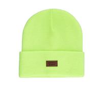 Levi's All Season Comfy Leather Logo Patch Cuffed Hero Beanie Hat Bonnet, Jaune Fluo, uni, Taille Unique Mixte