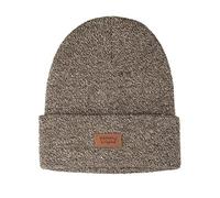 Levi's All Season Comfy Leather Logo Patch Cuffed Hero Beanie Hat Bonnet, Marron chiné, Taille Unique Mixte