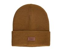 Levi's All Season Comfy Leather Logo Patch Cuffed Hero Beanie Hat Bonnet, Marron Clair uni, Taille Unique Mixte