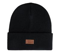 Levi's All Season Comfy Leather Logo Patch Cuffed Hero Beanie Hat Bonnet, Noir/Camel, Taille Unique Mixte
