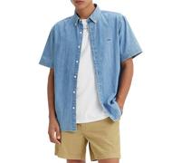Levi's Short-Sleeve Authentic Button Chemise à Bouton Bas, Eli Medium Blue Wash, L Homme