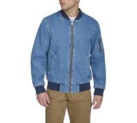 Levi's Blouson aviateur léger à fermeture éclair Ma-1 pour homme, Denim délavé moyen, M