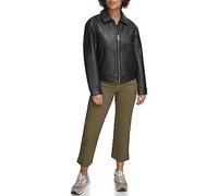 Levi's Blouson bomber léger en similicuir pour femme, Galets noirs, X-Large