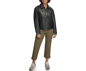 Levi's Blouson bomber léger en similicuir pour femme, Galets noirs, X-Large