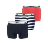 Levi's Boîte Cadeau pour Homme Boxer, Bleu Marine/Rouge, L (Lot de 3)